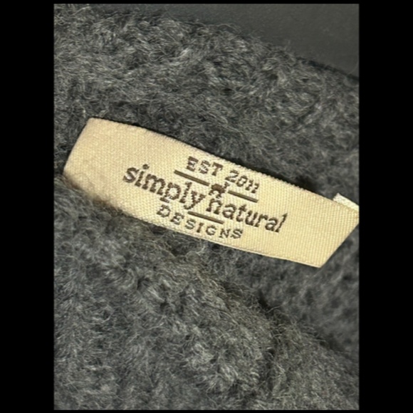 Simply Natural Designs Baby Alpaca Cable Knit Sweater Poncho Grey Size OS - NWT - Picture 14 of 16